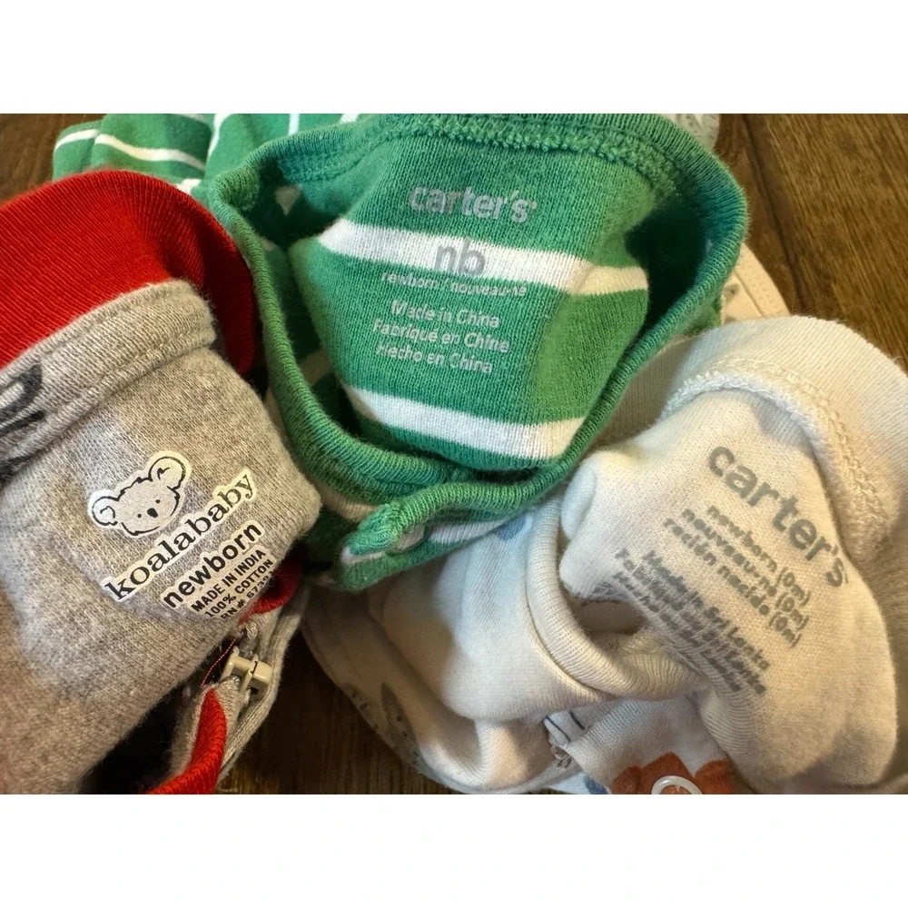 Baby Boy Sleepers Newborn Rompers  Clothes Footies Lot Sleep N Play Bundle Smile